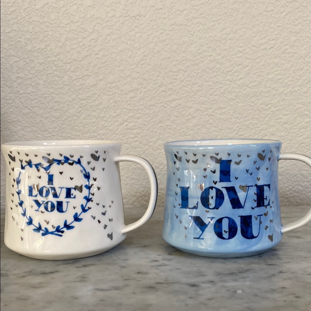 Anthropologie  “I love you” mug set